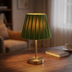 Abat-jour en tissu velours vert pour lampes de table LED, style européen modulable avec <span class=keywords><strong>design</strong></span> à nœud pour la décoration de la maison et des hôtels - Product Image 4