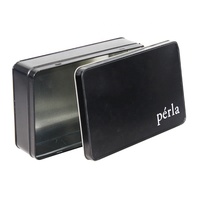 Boîte rectangulaire en fer blanc noir mat de qualité alimentaire pour biscuits, chocolats et cadeaux, impression offset, vente en gros