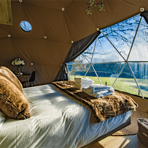 Đầy đủ nhà sang trọng Lều tuyết PVC glamping ngoài trời nhà nhôm triển lãm lều cách điện trắc địa Dome - Product Image 3