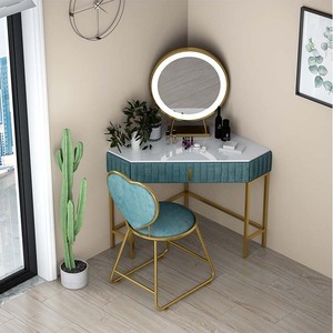 Tavolino Angolare Cosmetico con Contenitore per Soggiorno, Tavolo da Trucco con Specchio - Product Image 2