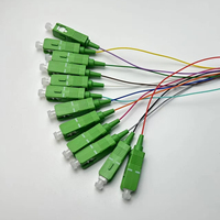 Suministro de fábrica SC APC Cable de conexión de fibra óptica codificado por colores 12 Core SM 0,9mm para empalme de terminación FTTH ODF
