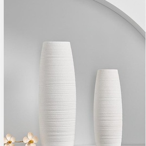 European Modern Simplicity Brushed Texture Ceramic <b>Vase</b> With Subtle Metallic Glaze for Entryway Dried Flower Display - Product Image 4