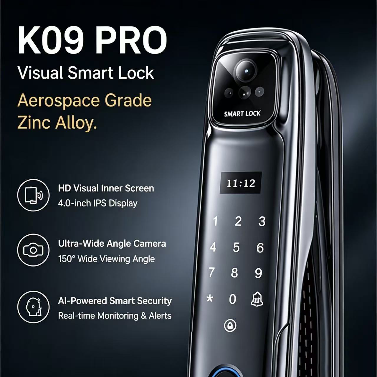 XINYUNDA Smart Fingerprint Lock for Aluminum/Glass/Steel Doors Wi-Fi Fingerprint Capacity Face Recognition Tuya App Control · image 3