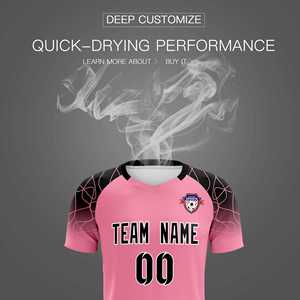 Ensembles d'entraînement de football classiques rose clair personnalisés pour adultes/enfants - Product Image 5