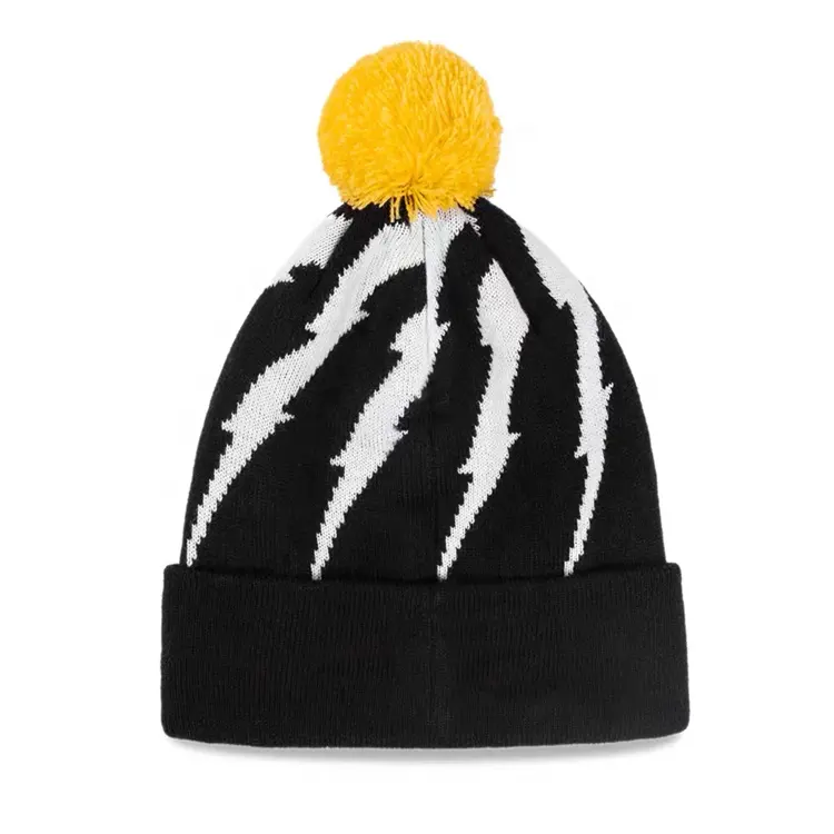 Toddler Outerstuff Jacquard Cuffed Knit Hat With Pom Team Color