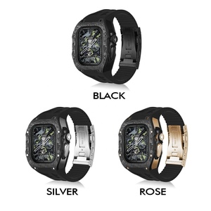 Eraysun modifica di lusso anello in fibra di carbonio inferiore + custodia in titanio + Fluororubber cinturino per orologio <span class=keywords><strong>Apple</strong></span> <span class=keywords><strong>Watch</strong></span> Ultra <span class=keywords><strong>49mm</strong></span> - Product Image 2