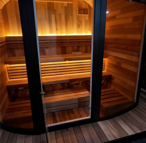 <span class=keywords><strong>Sauna</strong></span> de Vapor de Cedro Rojo Canadiense de Lujo OEM/ODM, <span class=keywords><strong>Sauna</strong></span> Tradicional para Exteriores con Estufa de Leña/Eléctrica - Product Image 5