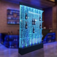 Panneau de cloisonnement acrylique transparent moderne, mobile et étanche, découpé au laser, avec design de bulles d'eau LED dansantes pour le sol