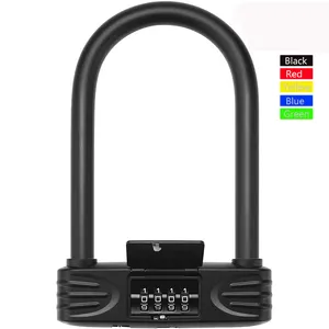 Cadenas à code spécial en <span class=keywords><strong>caoutchouc</strong></span> résistant, cadenas numérique <span class=keywords><strong>pour</strong></span> vélo de montagne, sécurité lourde, cadenas en U <span class=keywords><strong>pour</strong></span> vélo - Product Image 1