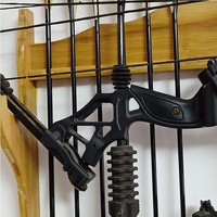 Support de rangement d'arme Bambou 2 Arc 12 Flèches Empêcher les rayures Présentoir Arc Flèche Support mural 2 Niveaux