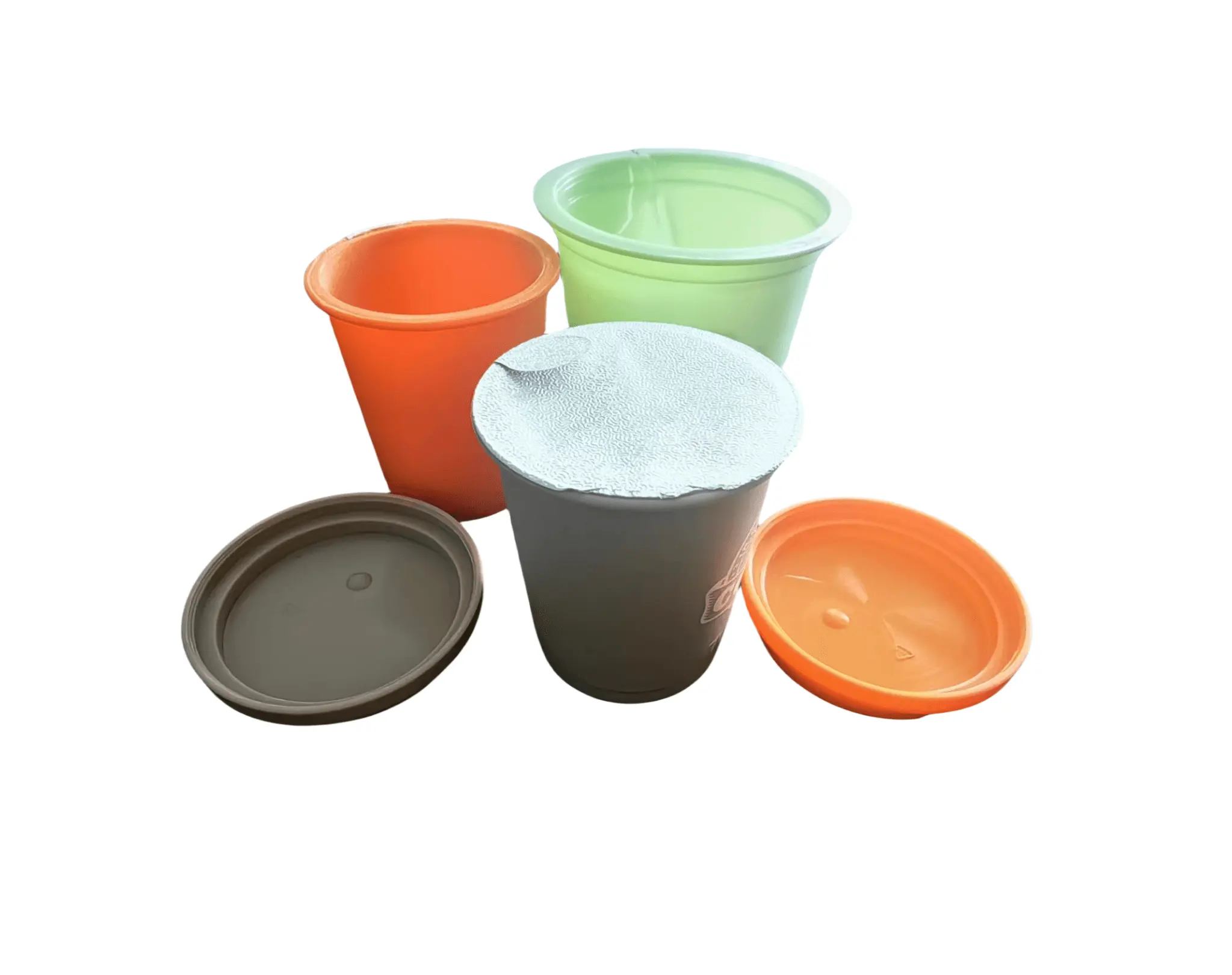 Tasse de stockage de poudre de café de protection de l'environnement jetable orange personnalisée en usine