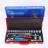 Jeu de clés à cliquet en acier au chrome-vanadium de 25 pièces, à commande manuelle, pour la réparation automobile, l'entretien mécanique, outils