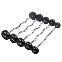 Juego de Barras Fijas Comerciales EZ Curl y Rectas para Levantamiento de Pesas, para Gimnasio, Fitness, Culturismo, Entrenamiento de Fuerza