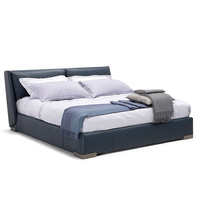 Ensemble de chambre à coucher moderne extensible C-157, taille King Size, avec lit double en cuir et meubles en MDF de luxe