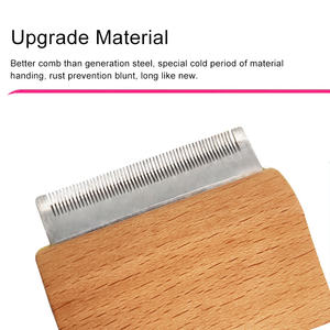 Spazzola Professionale per Toelettatura di Cani e Cavalli in Acciaio Inox e Legno Ecologica Design Ergonomico Pettine per Rimozione Peli - Product Image 5