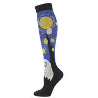 Chaussettes de compression professionnelles en coton respirant tricoté, avec logo original sur le bord et le bas, style décontracté printemps