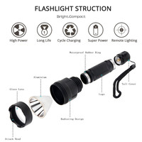 Lampe de poche à LED 5 Modes T6/L2, lampe de poche tactique en aluminium, torche de chasse, chargeur de batterie 18650 pour Camping en plein air