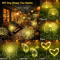 Lampes solaires LED de jardin, indice de protection IP67, lumières extérieures scintillantes effet feu d'artifice, détecteur de mouvement, haute luminosité pour la cour
