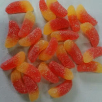 Bonbon doux à l'amidon avec pectine et enrobage de sucre Tranche d'orange aigre Halal