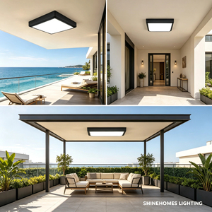 Plafonnier d'extérieur carré moderne en métal et acrylique, étanche, grand panneau, large couverture pour balcon, couloir, entrée, <span class=keywords><strong>lampadaire</strong></span> de rue - Product Image 5
