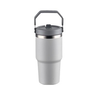 Gobelet en acier inoxydable de 20oz 30oz avec paille Bouteille d'eau isolée sous vide pour la maison, le bureau ou la voiture Tasse réutilisable avec paille