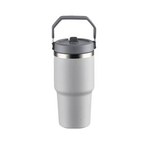 Vaso de acero inoxidable de 20oz y 30oz con pajita, botella de agua para el hogar aislada al vacío, oficina o coche, taza reutilizable con pajita - Product Image 1