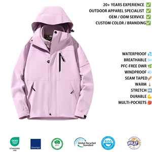 Chaqueta 3 en 1 para Mujer, Impermeable, Cortavientos, Transpirable, con Forro Polar Cálido, para Senderismo, OEM, ODM, Personalizable - Product Image 1