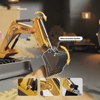 Excavadora de Juguete a Control Remoto de Aleación para Niños 1:24, Vehículo de Construcción Eléctrico RC de 5/6 Canales 2.4Ghz, Regalo