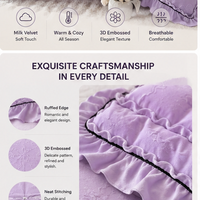 Parure de lit en velours de lait jacquard gaufré 3D de qualité supérieure, épaisse et chaude, housse de couette sculptée pour l'hiver, 4 pièces, vente en gros, linge de lit taille King