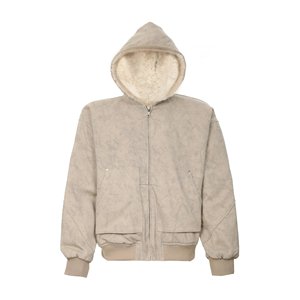 Veste <span class=keywords><strong>de</strong></span> <span class=keywords><strong>travail</strong></span> d'hiver vintage en toile délavée et lourde, doublée <span class=keywords><strong>de</strong></span> coton, avec fermeture éclair et capuche, pour chauffeur routier - Product Image 1