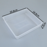 Contenants rectangulaires jetables personnalisables en PP de qualité alimentaire, translucides et de grande capacité, pour gelée, jus, hamburgers