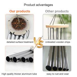 5 tubi di alluminio spessi in argento 31 pollici Vintage campanelli eolici con resina decorazione d'angelo per ornamenti da giardino - Product Image 5