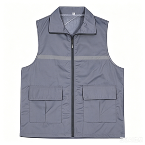 Gilet de sécurité en polyester et coton, vêtements de travail réfléchissants, haute visibilité, logo personnalisable, gilet avec poche - Product Image 3