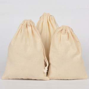 Custom Logo Printing 17*23cm Reusable Cotton Muslin <b>Drawstring</b> <b>Bags</b> <b>Christmas</b> Jewelry Packaging for Cosmetics Crafts Recyclable - Product Image 2