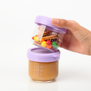 COMI Tái Sử Dụng 4OZ Glass Baby Chai Lưu Trữ Container Với Thực Phẩm Cấp Nhựa Nắp Đậy, Bộ 12, Lò Vi Sóng/Máy Rửa Chén Thân Thiện - Product Image 4