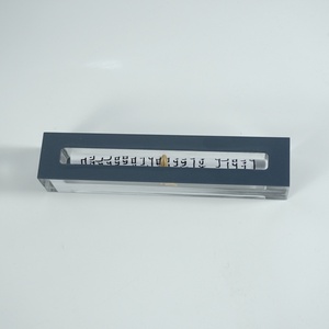 Wholesale Clear Lucite Acrylic Mezuzah Scroll Case Custom Silk <b>Screen</b> Logo Judaica Religious for Storage Box - Product Image 1