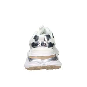 Scarpe da Ginnastica Donna Shop Art SASS250241 Bianco Argento in Tela, Calzature Trendy - Product Image 4