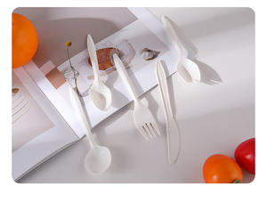 Vaisselle jetable biodégradable personnalisée en amidon de maïs, couteau, fourchette, cuillère de 15 cm (6 pouces) – Vente en gros - Product Image 6