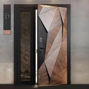 Porta d'<span class=keywords><strong>Ingresso</strong></span> Pivotante <span class=keywords><strong>Esterna</strong></span> dal Design Australiano Elegante, Porta Principale in Acciaio e Alluminio Antifurto per Casa - Product Image 1