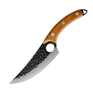 Cuchillo de Carnicero Forjado a Mano, Cuchillo Vikingo de Acero con Alto Contenido de Carbono, Mango de Madera, Cuchillo de Cocina para Deshuesar y Cortar Carne - Product Image 5