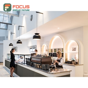 High Capacity Cafe Service Counter Laminate Wood Finish Accessory Display Zone Cafe Checkout Counter - Product Image 4