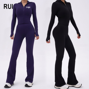 RUIQUWIN 2026 – Haut de yoga personnalisé pour femme, respirant, sans manches, séchage rapide, ensemble de sport de yoga, logo rayé sur le devant - Product Image 1