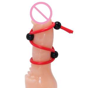 Bondage Siliconen Cockring Penis Cock Touw Kraal Vagina Stimuleren Seksspeeltje Voor Mannen Vertraging - Product Image 4