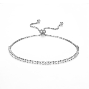 CANNER Pulsera de tenis ajustable de plata de ley 925 con moissanita y circonita 5A, chapada en oro, para mujer y niña, regalos - Product Image 6