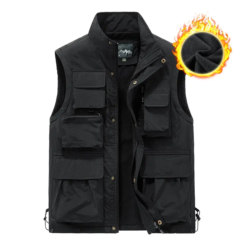 Hot Sale Breathable Fishing Hiking Tactical Outdoor Sleeveless Multi Pocket Men's Utility Vest Cargoes