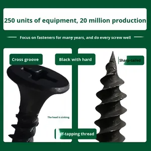 Viti Autofilettanti Nere per Cartongesso con Testa Svasata per Falegnameria e Pannelli in Gesso M3.5 - Product Image 2