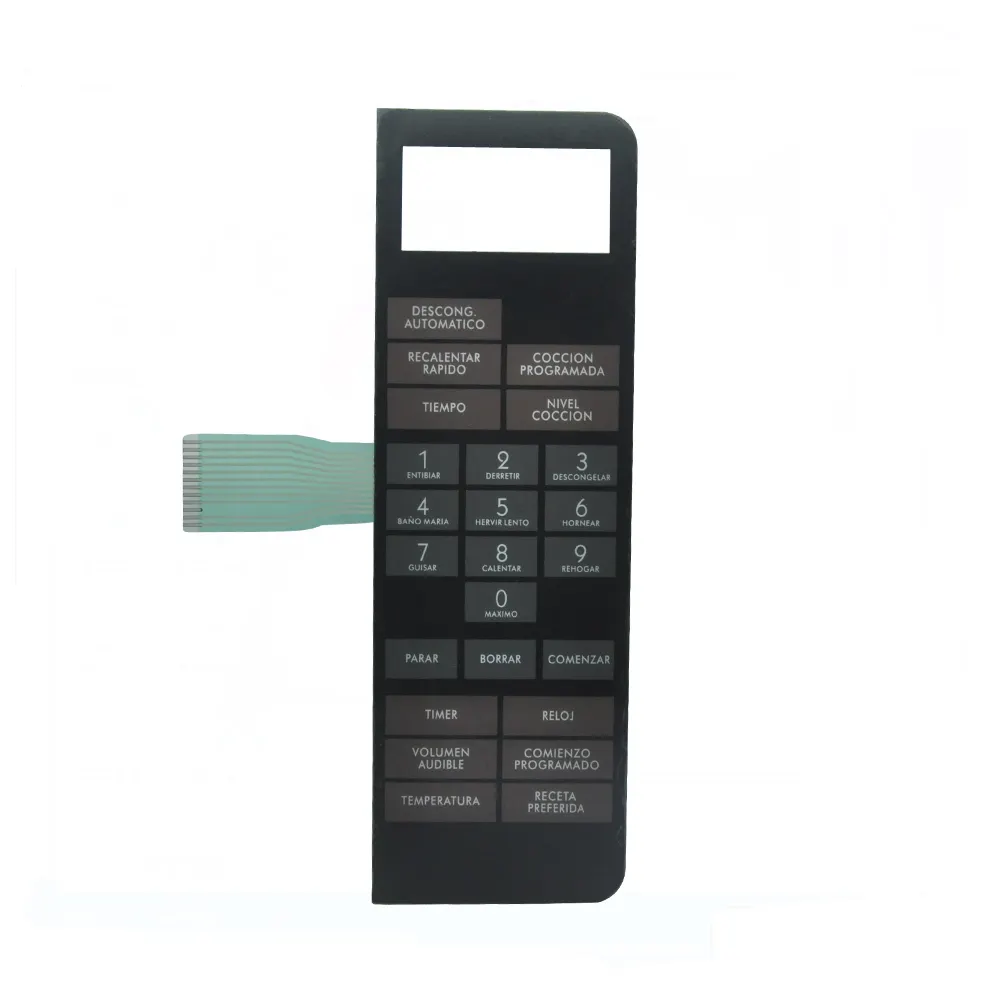 Tombol Numerik Kustom Tombol Tahan Air Keypad Saklar Membran dengan LCD untuk Remote Control