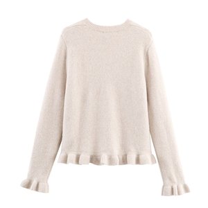 KAR OT ZA 2025 Outono Novo Temperamento Doce Moda Rendas Em Camadas Em Torno Do Pescoço Manga Longa De Malha <span class=keywords><strong>Cardigan</strong></span> Jacket 2756115 - Product Image 2