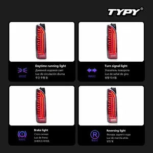 Nuevo Conjunto de Luces Traseras LED TYPY 2005-2018 para Hiace con Luces de Circulación Diurna y Señales de Giro, Lente Ahumada/Tintada - Product Image 4