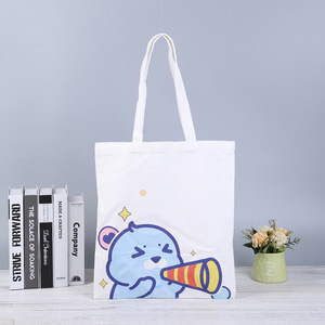 Borse da donna a buon mercato con Logo personalizzato stampato Plain all'ingrosso di qualità in bianco grande Tote Bag in tela di cotone con stampa sacchetti di tela di cotone - Product Image 2